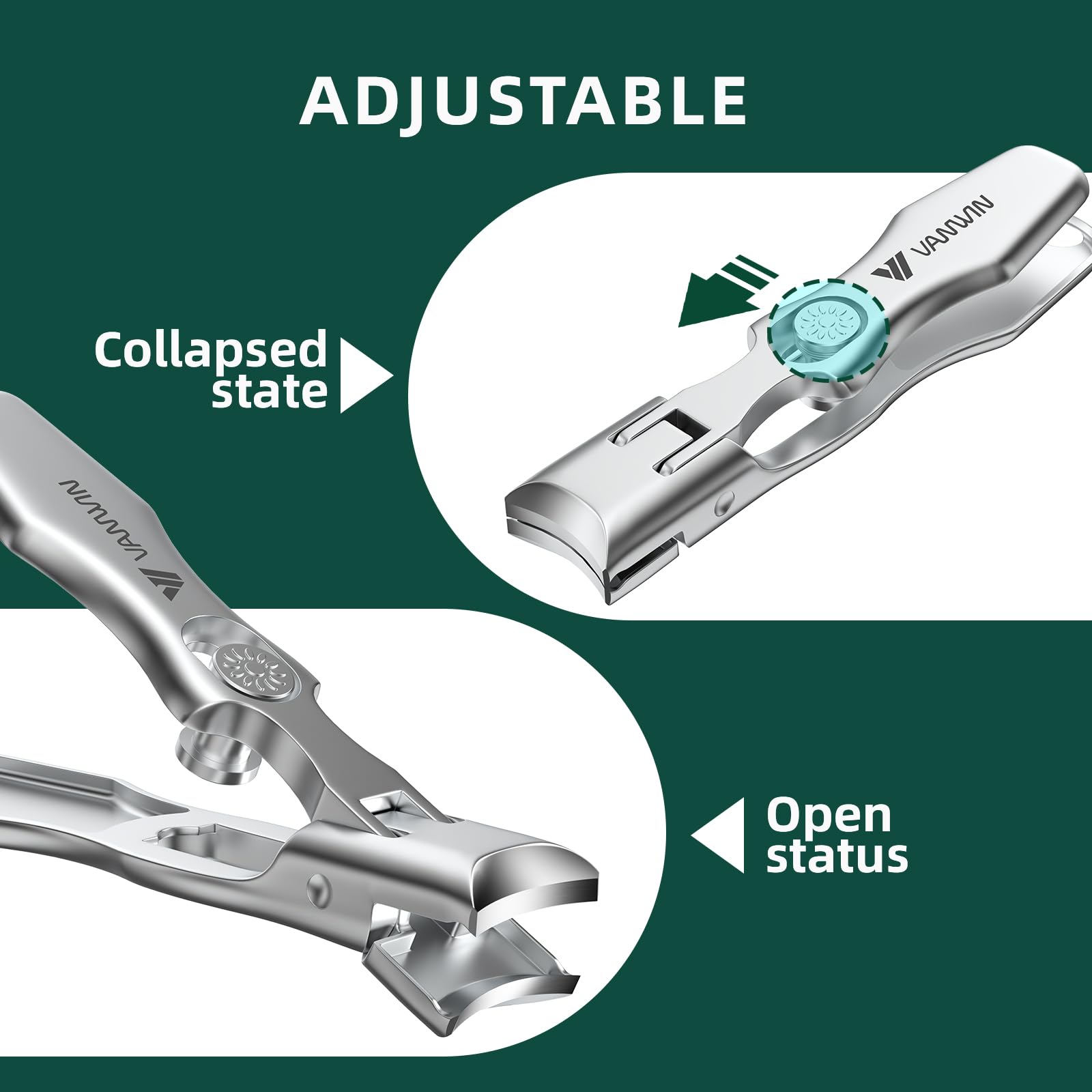 VANWIN safety lock keeps clippers secure when not in use.