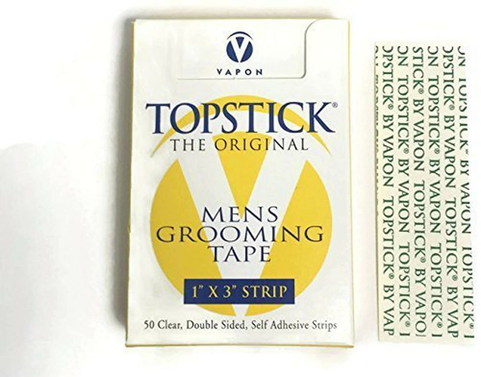 Vapon Topstick 1x3 hairpiece tape strips ensure secure, discreet attachment for wigs