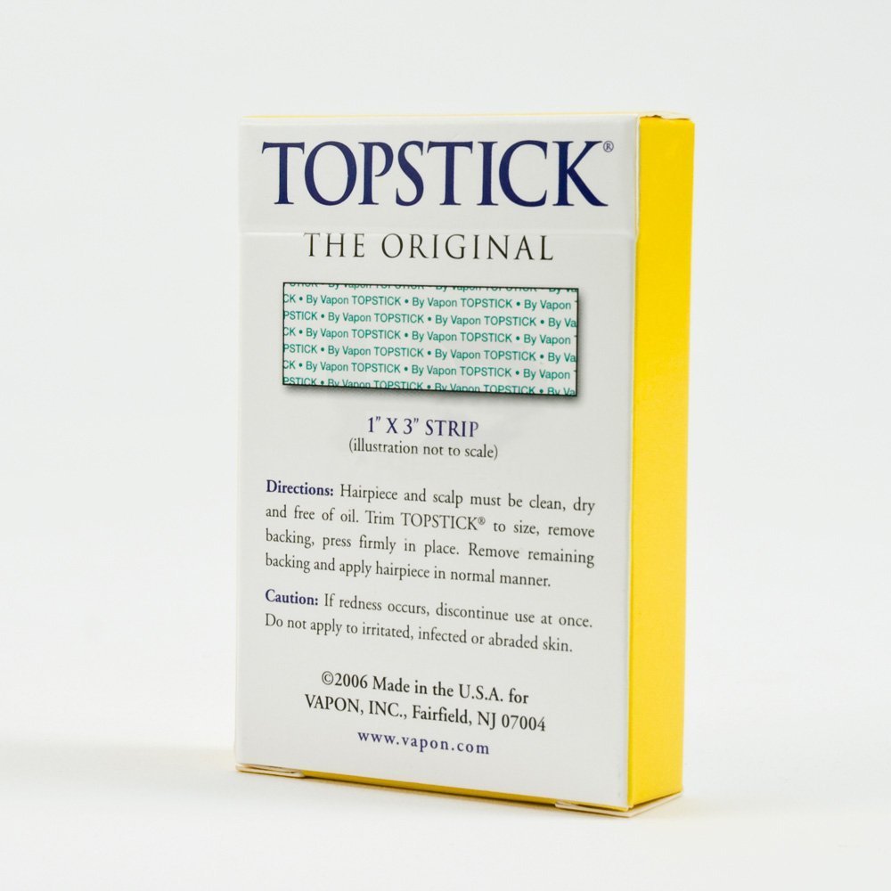 Vapon Topstick apply-hairpiece demonstrates versatile, discreet attachment options.