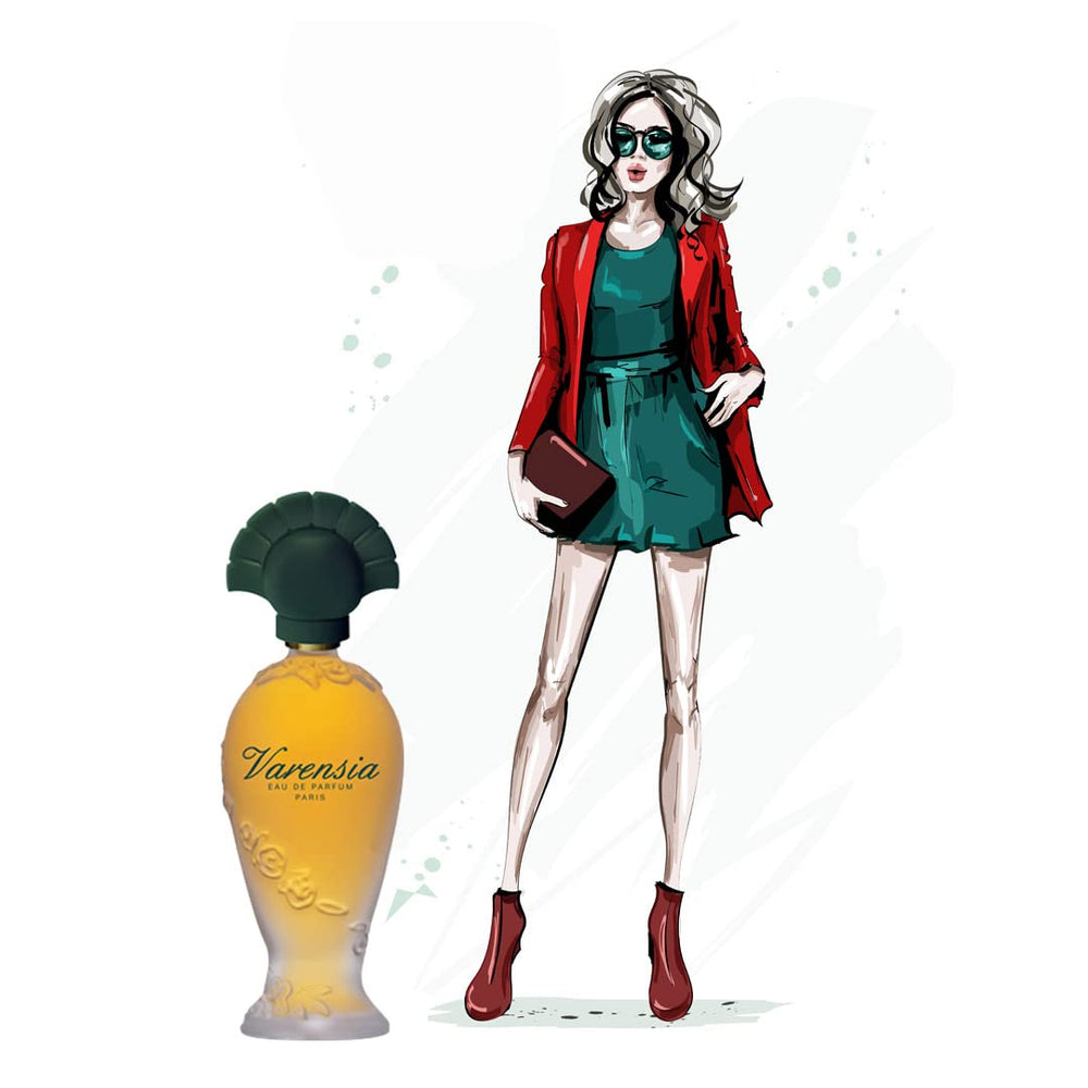 Varensia women's spray packaging shown for evening wear and sophistication.