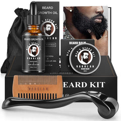 Varolan beard growth oil bottle nourishes beard and skin for daily conditioning.