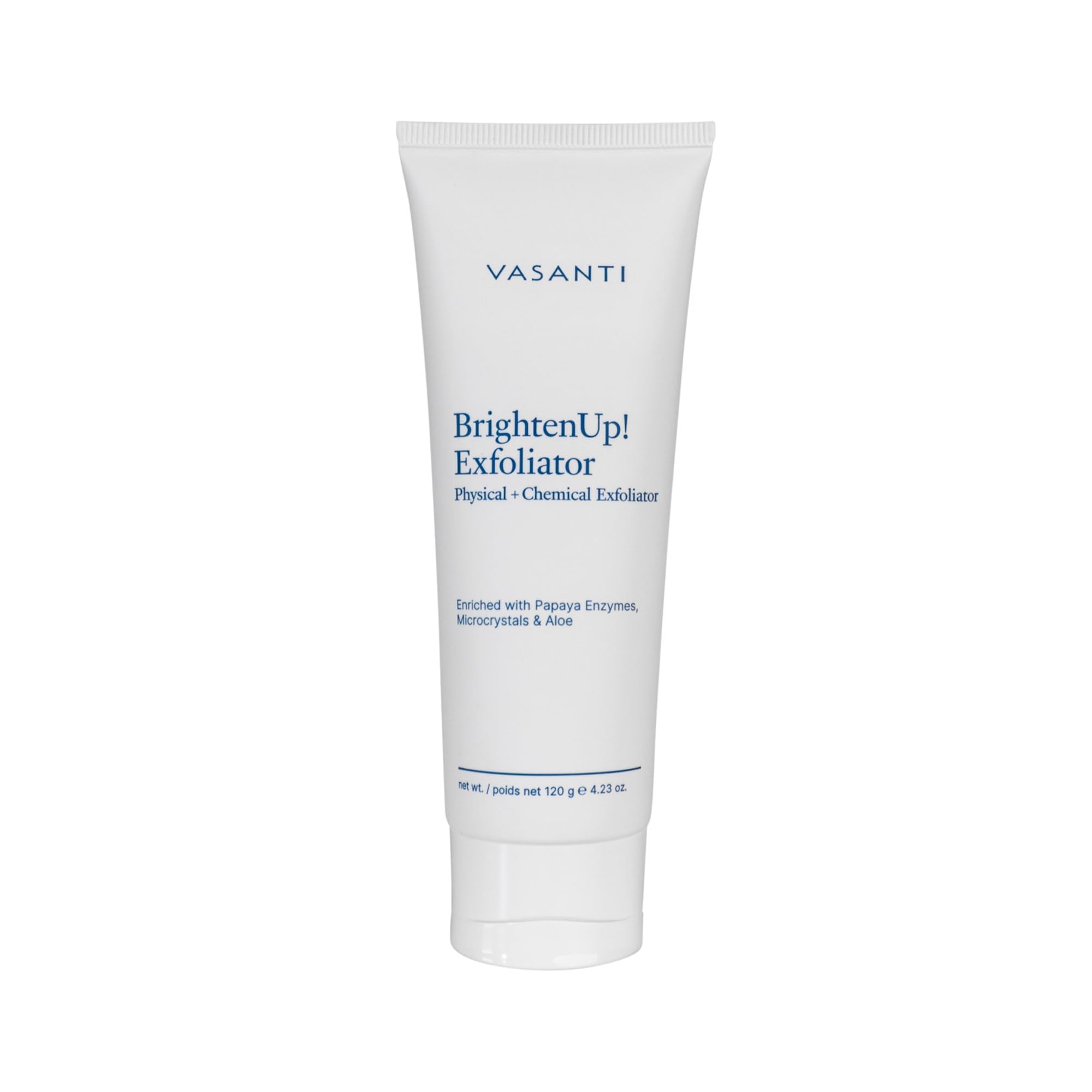 VASANTI Exfoliating Face Wash bottle pour for easy application and refreshed skin