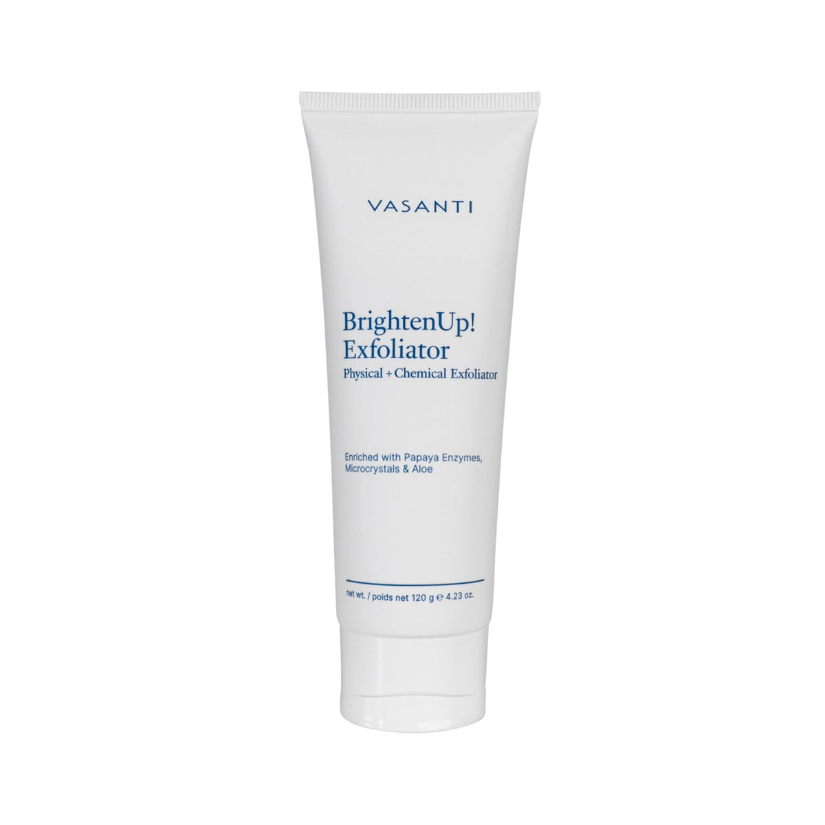 VASANTI Exfoliating Face Wash bottle pour for easy application and refreshed skin