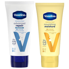 Vaseline Advanced Repair Unscented Lotion bottles offer lasting hydration for dry skin.