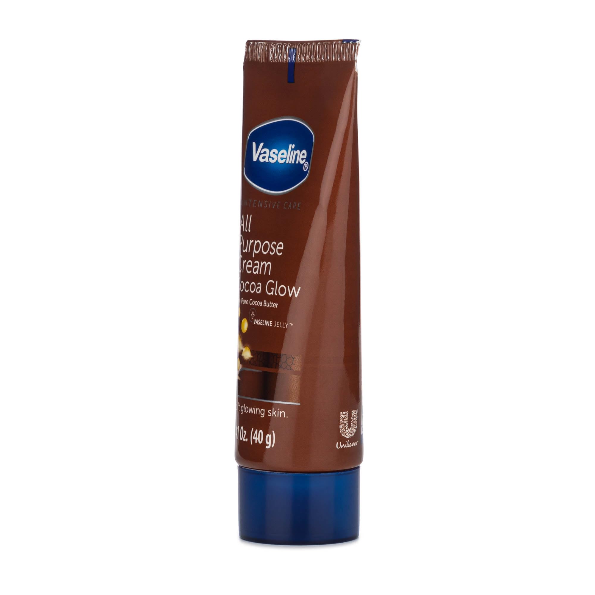 Vaseline All Purpose Cream four-pack display suggests versatile all-over body care