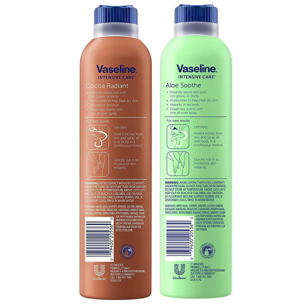 Vaseline Aloe Soothe, aplicación fácil, calma piel seca e irritada.