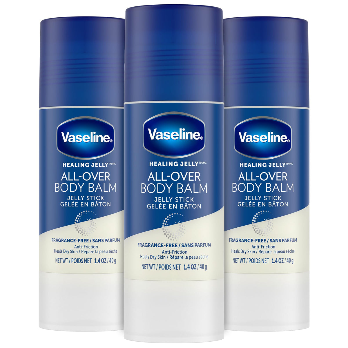 Bálsamo en barra de Vaseline, paquete de 3 unidades, hidratación práctica para la piel.