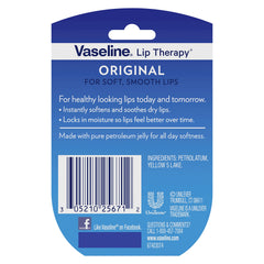 Bálsamo labial Vaseline Original sin fragancia para labios secos.