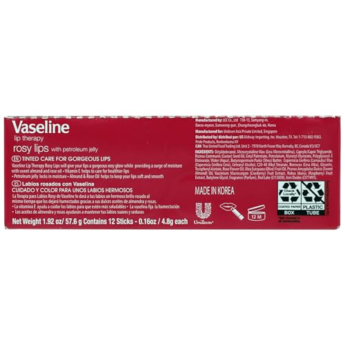 Vaseline bálsamo labial rosado con brillo suave.