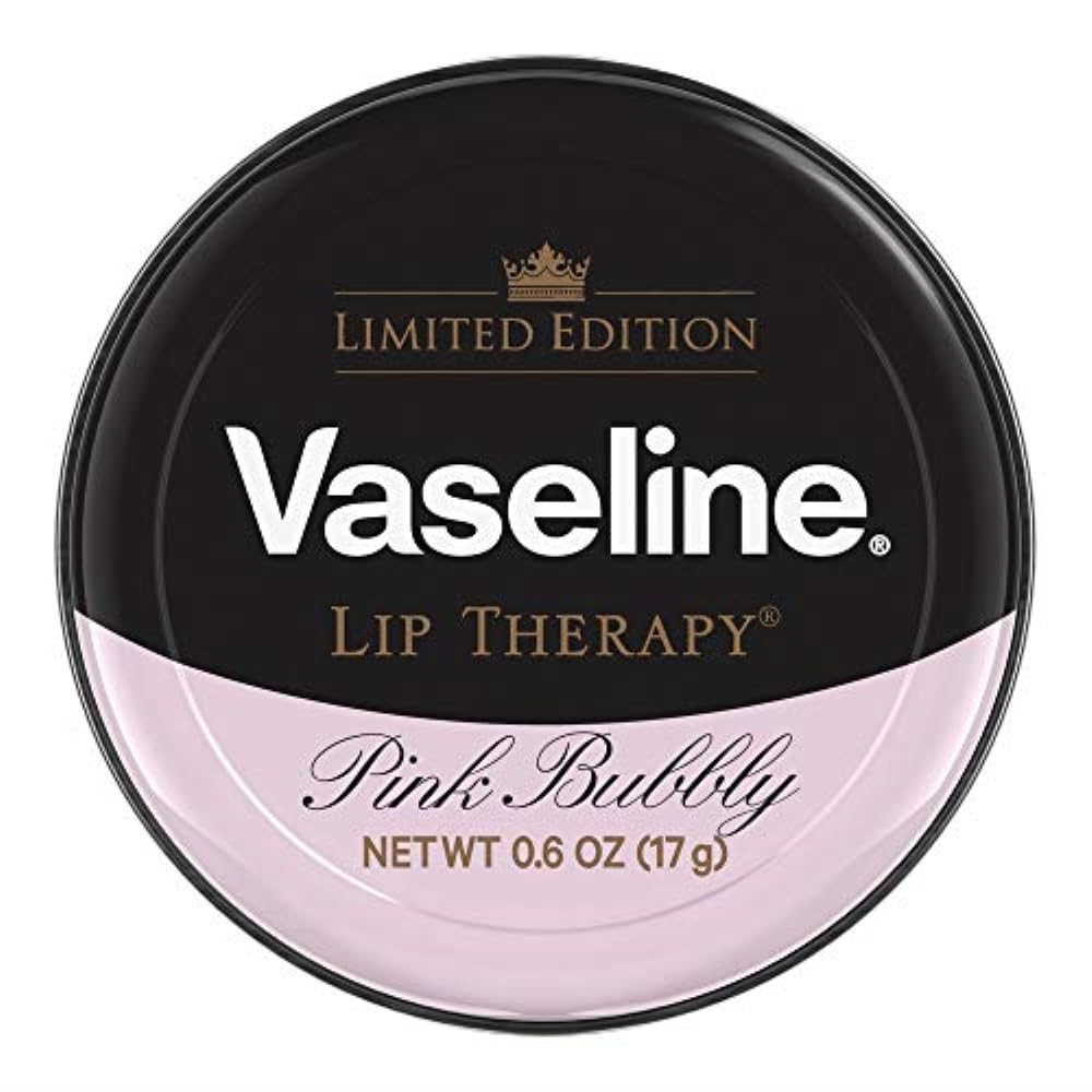 Vaseline Tratamiento Labial Rosado Burbujeante en tarro, hidrata labios de forma intensa y duradera.