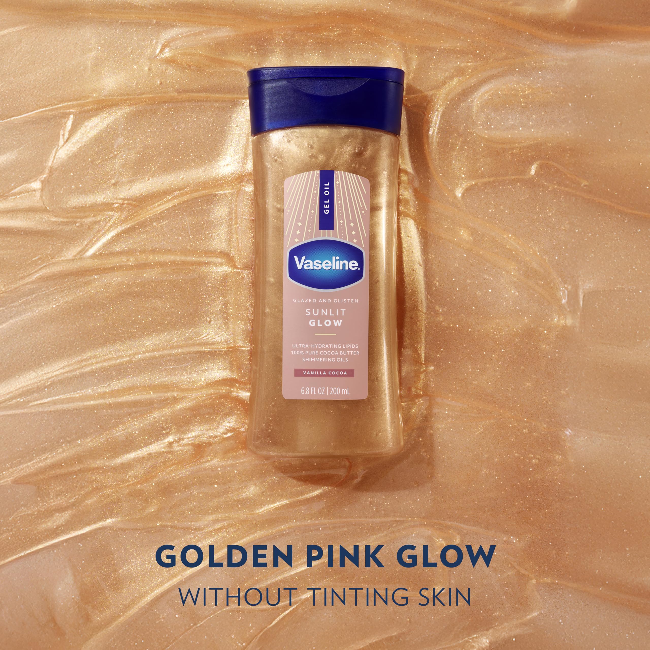 Vaseline Brilloso y Deslumbrante – brillo reflejado en la piel.
