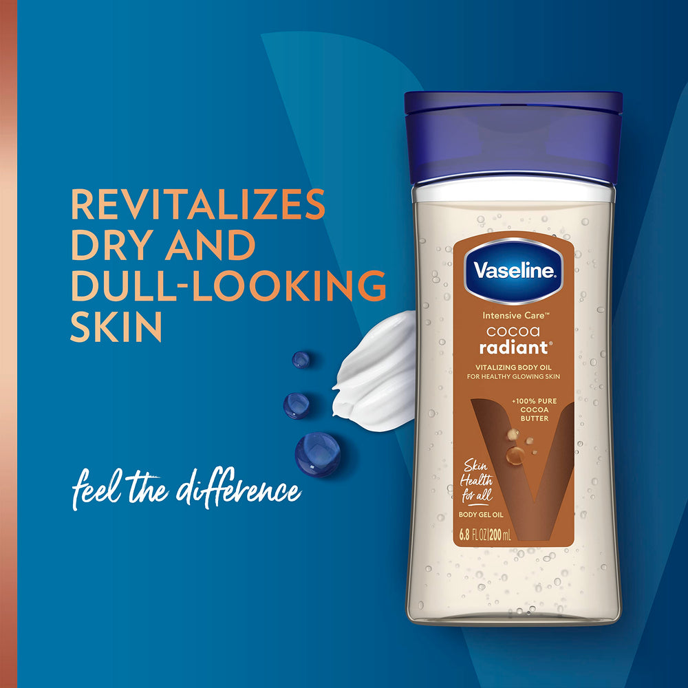 Vaseline Cocoa Radiant diseño de envase práctico para uso diario