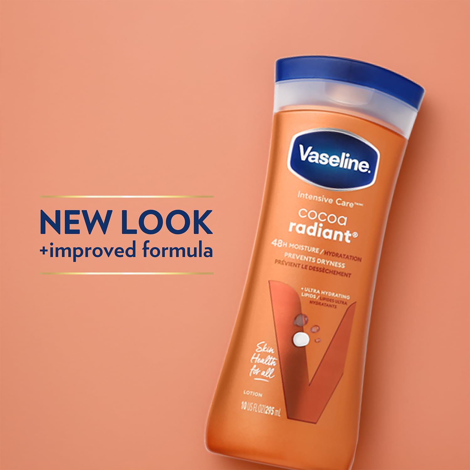 Vaseline Cocoa Radiant hand and body area demonstrating glow and softness.