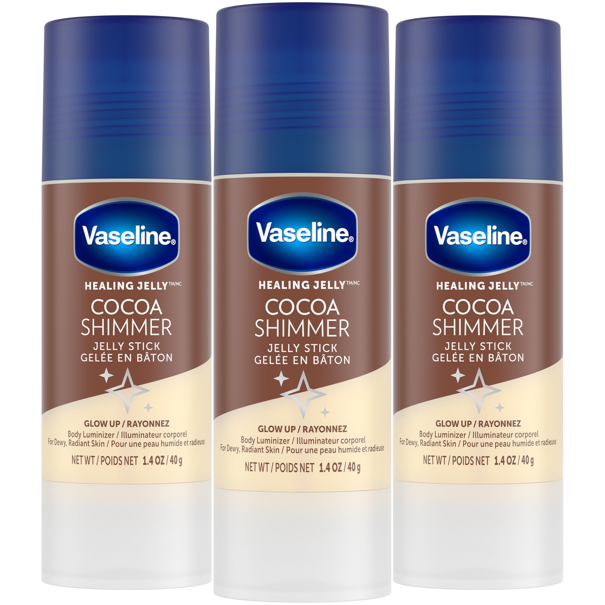 Vaseline Cocoa Shimmer Stick brillo suave para piel y uso fácil