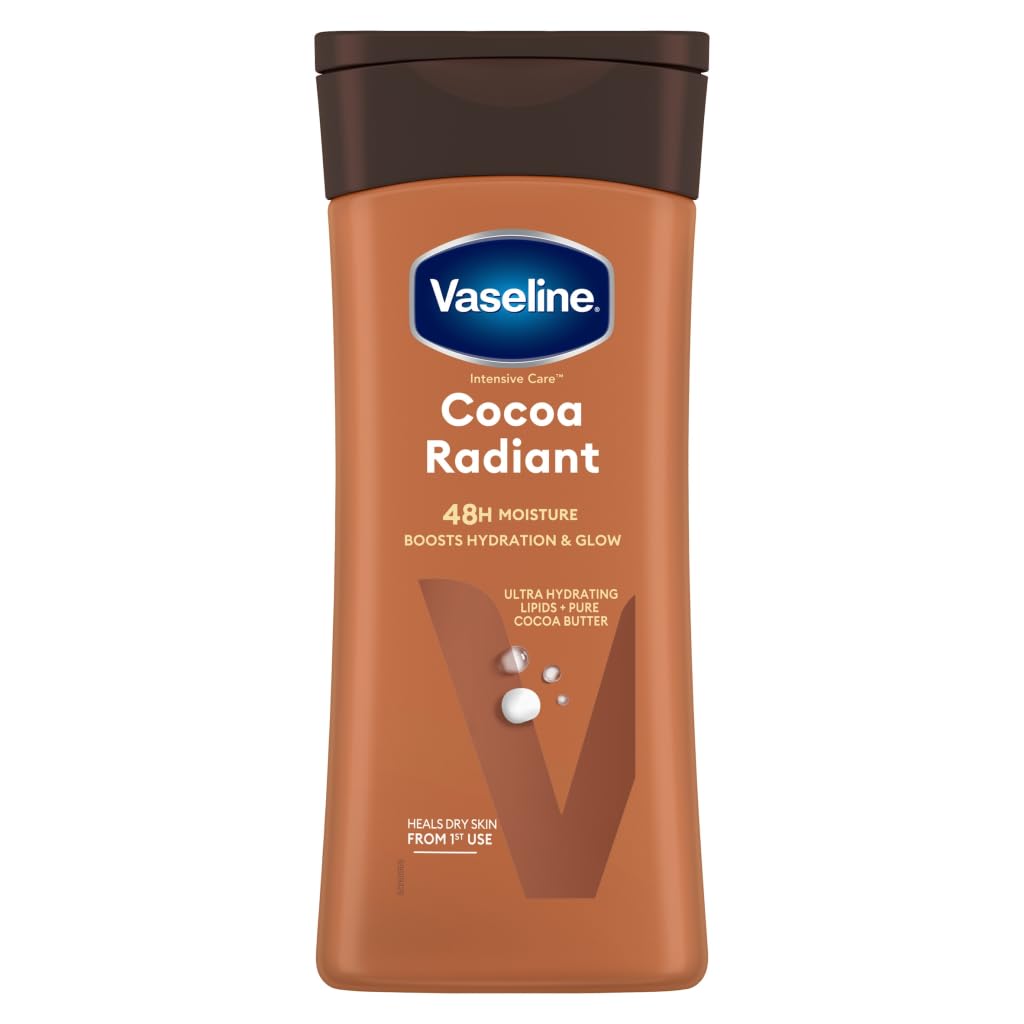Vaseline crema corporal con manteca de cacao en envase, para cuidado diario de la piel