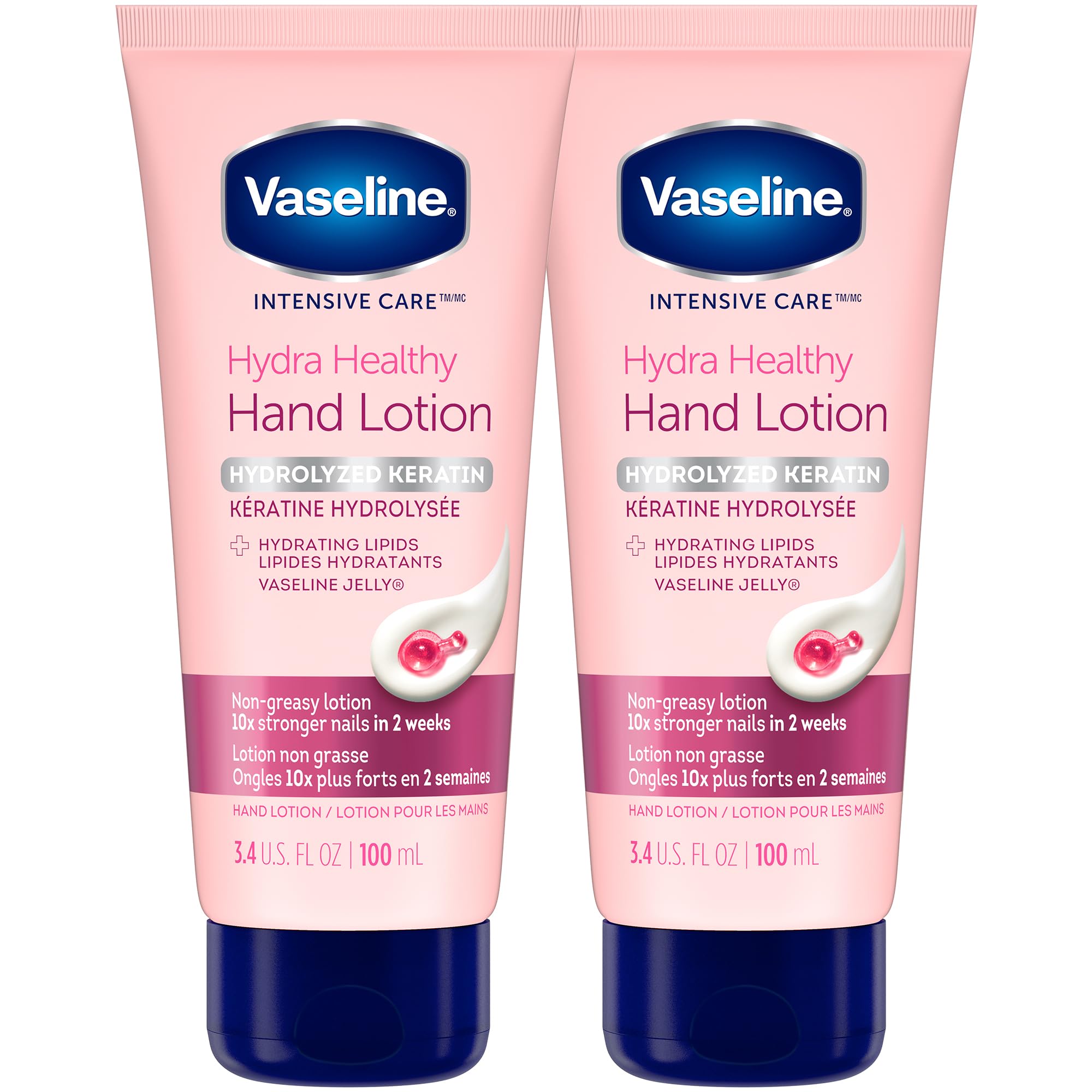 Vaseline Crema de Manos, textura ligera, absorción rápida para manos secas.