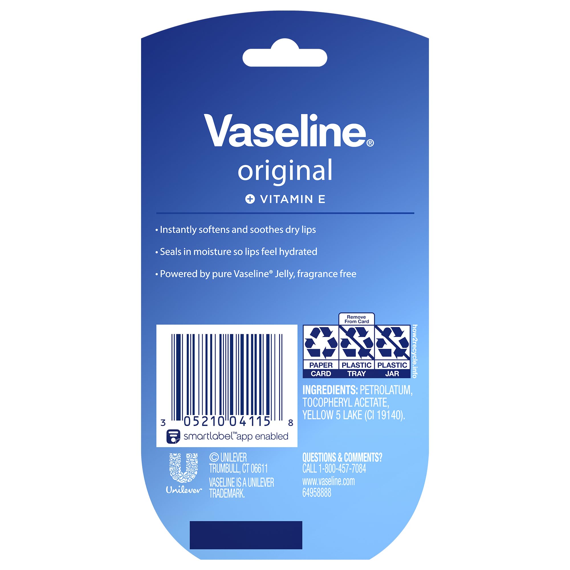 Vaseline Cuidado Labial Original en formato mini para llevar en bolsillos y bolsos.