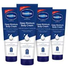 Vaseline Deep Moisture Cream bottles provide everyday hydration for dry skin.