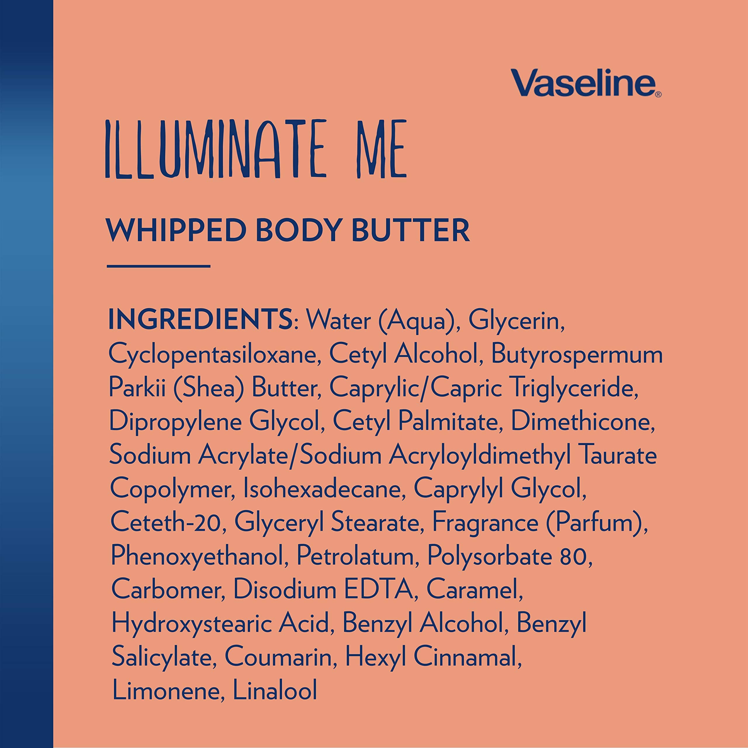 Vaseline Illuminate Me 24-hour moisture — long-lasting hydration.