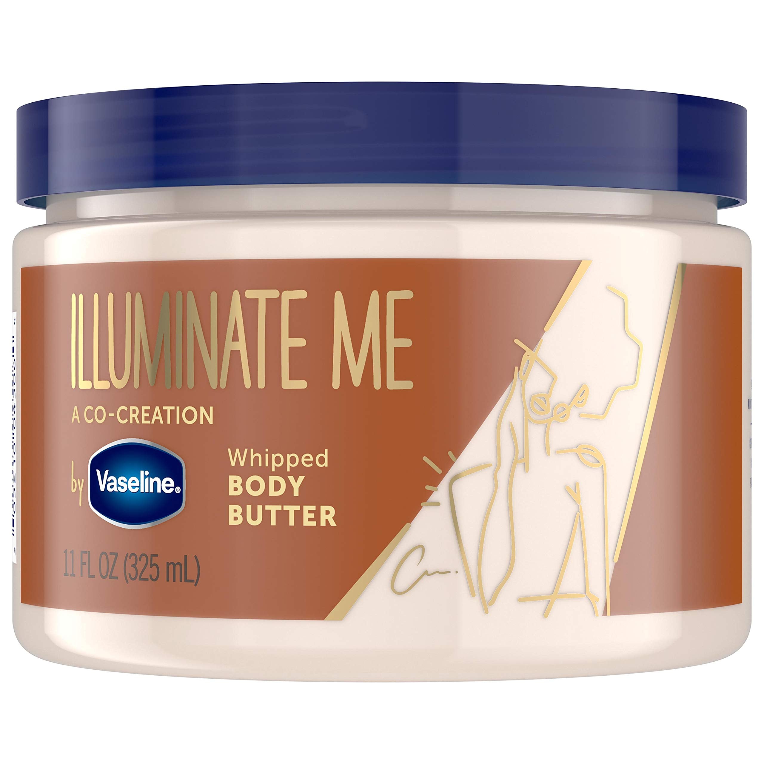 Vaseline Ilumina Me crema corporal batida, hidratación profunda para piel seca.