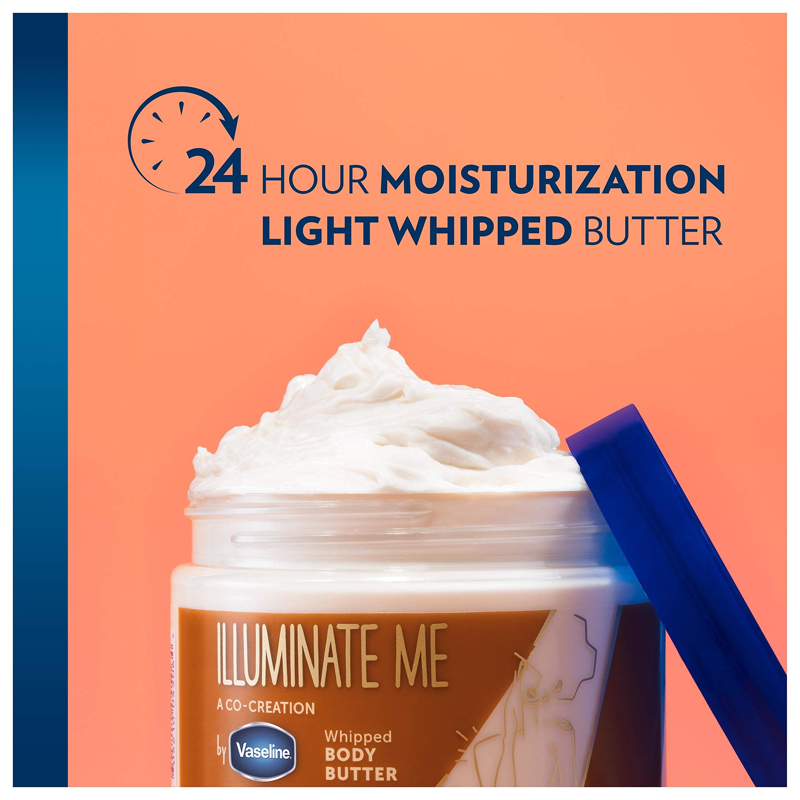 Vaseline Ilumina Me manteca de karité de origen responsable nutre la piel.
