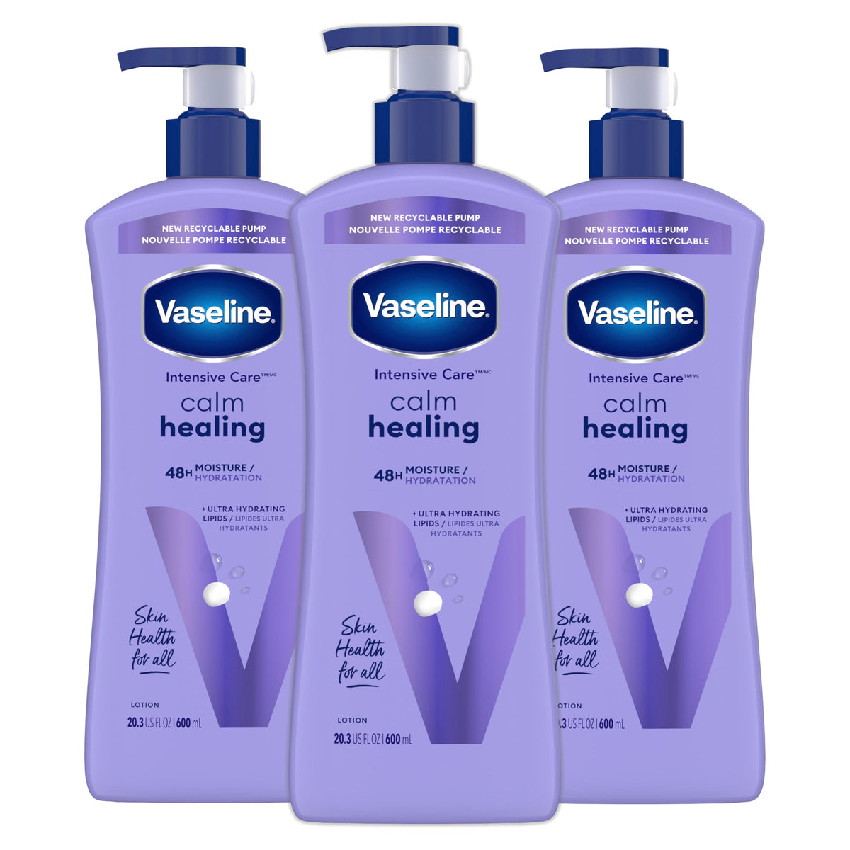 Vaseline Cuidado Intensivo Calma Loción en bote para piel suave.