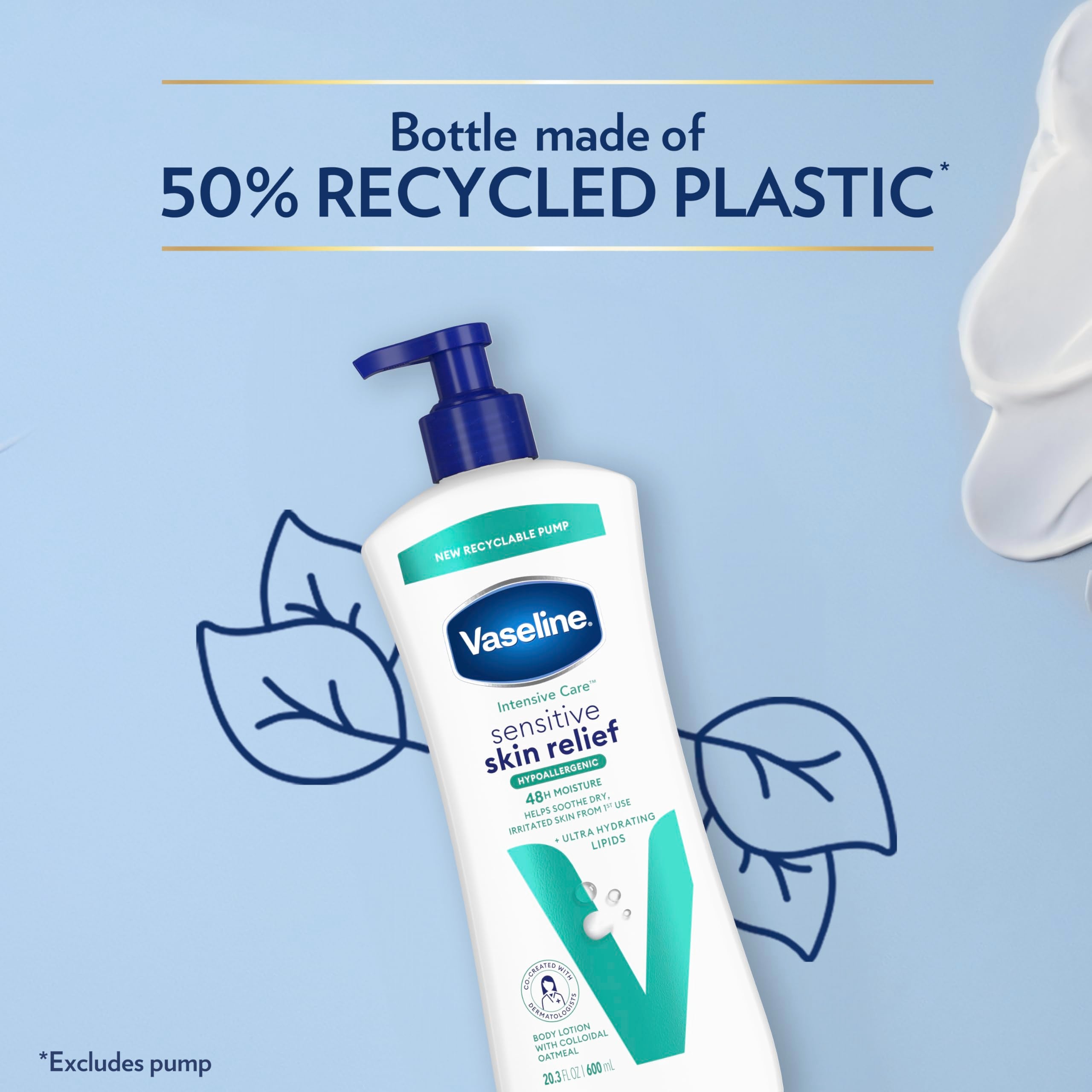 Envase de plastico 50% reciclado de Vaseline Intensive Care.