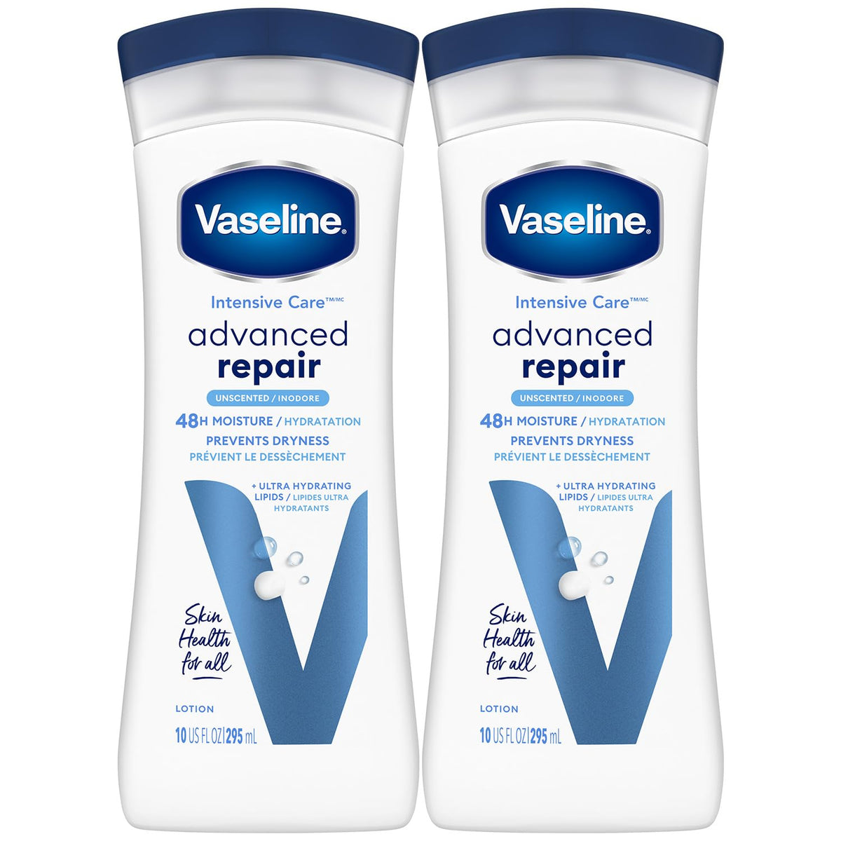 Vaseline Intensive Care, bote para aplicación, hidratación suave para piel seca.