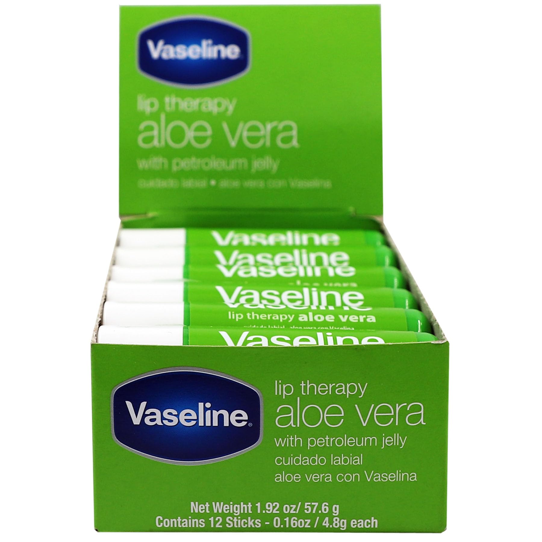 Vaseline Labios Aloe Vera, tratamiento suave que alivia labios ásperos y hidrata duraderamente.