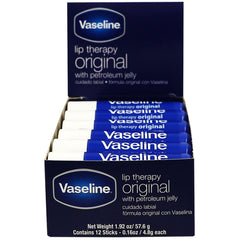 Vaseline Lip Original en tubo, hidratación suave para labios secos durante el día.