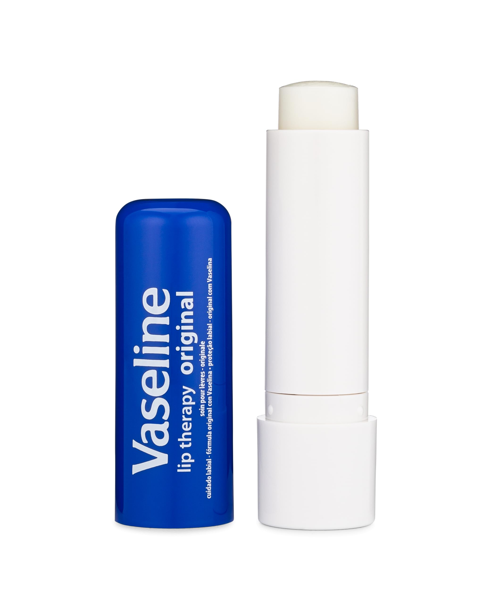 Close-up of Vaseline Lip Therapy application spreading smoothly