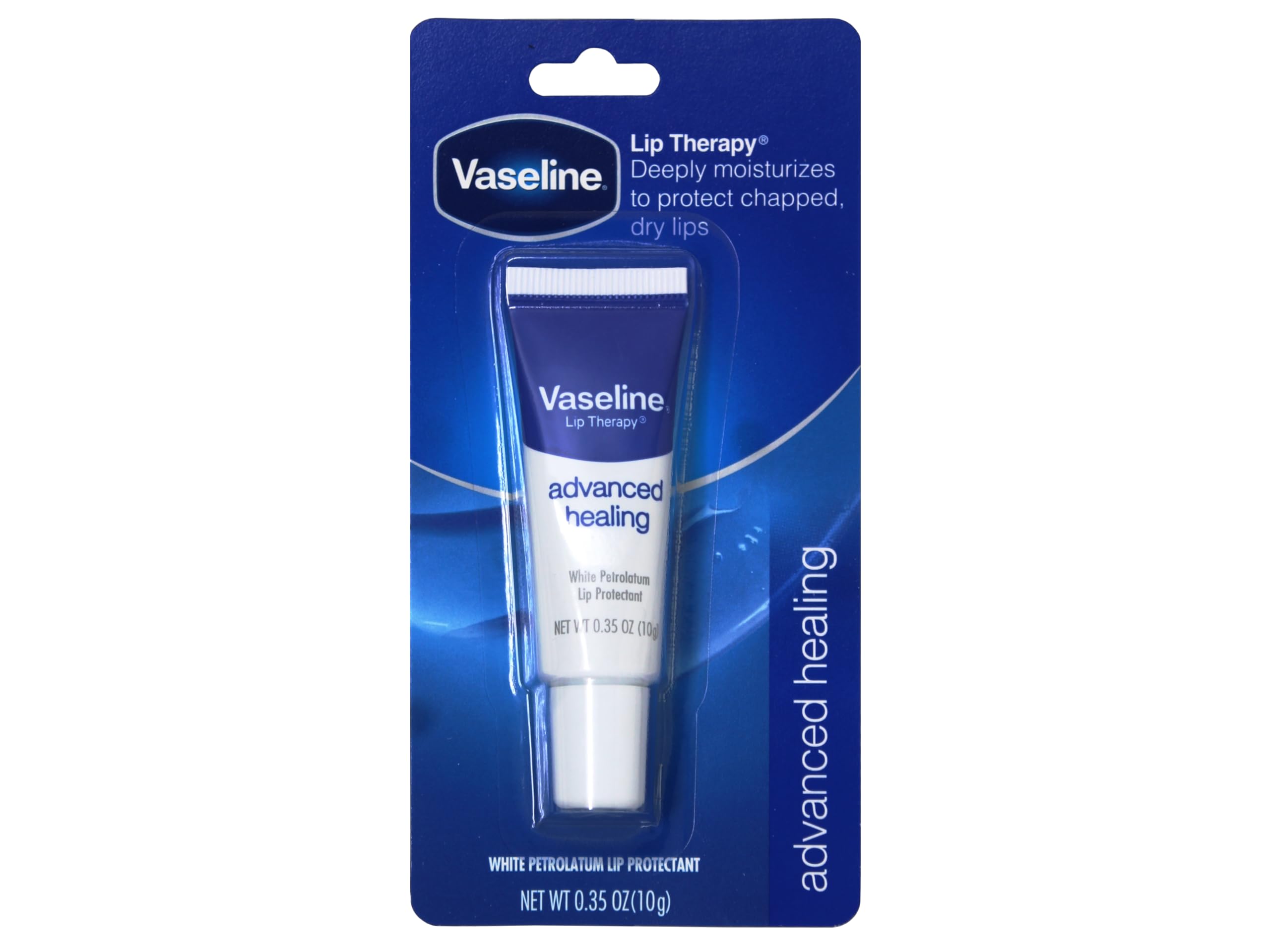 Bálsamo labial Vaseline Lip Therapy Avanzada, con dos barras visibles para usar en casa.