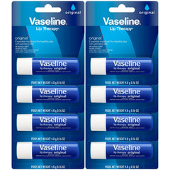 Vaseline Lip Therapy Original 8-Pack, alivio suave para labios resecos durante el día
