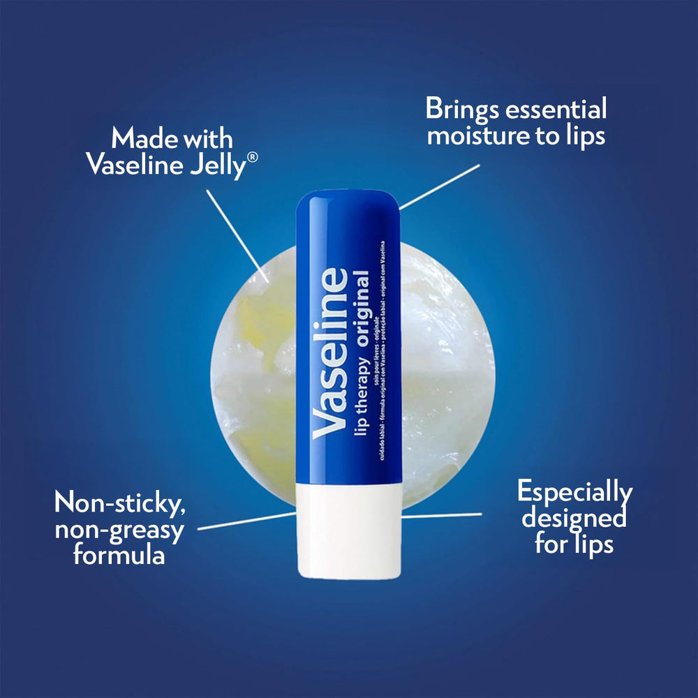 Aplicación suave de Vaseline Lip Therapy Original para labios diariamente