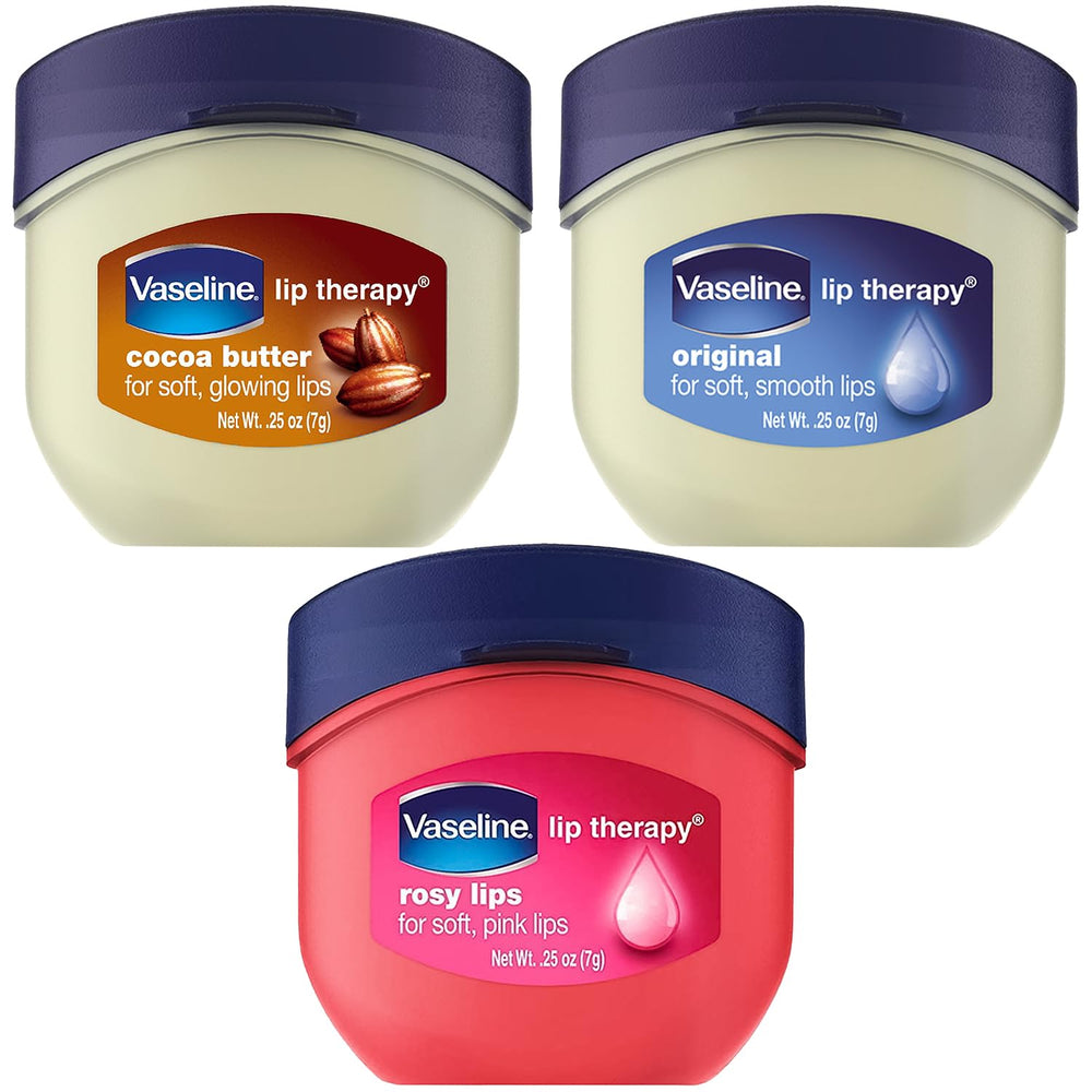Vaseline Lip Therapy Original mini jar provides quick hydration for dry lips.