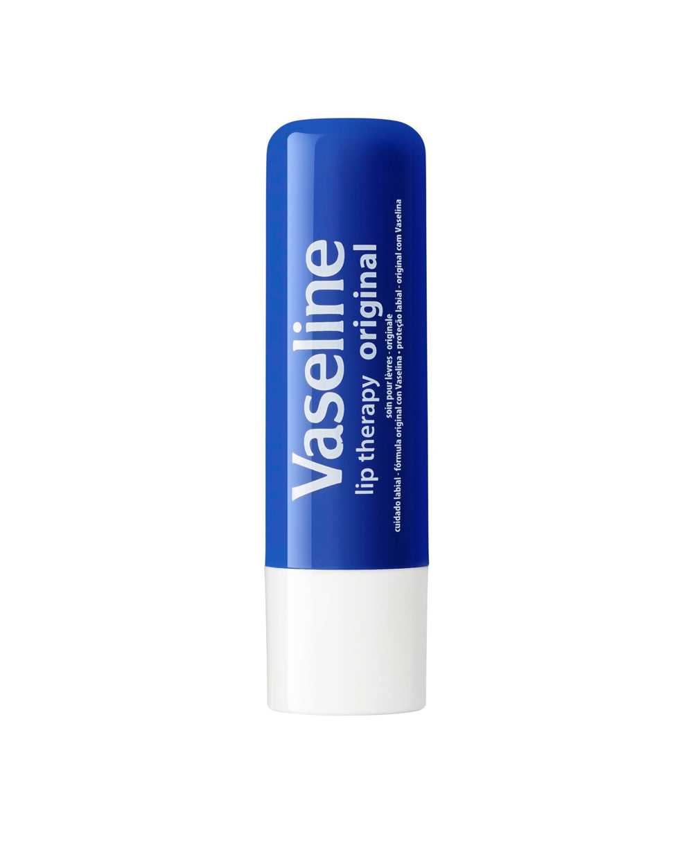 Vaseline Lip Therapy Original packaging shown for on-the-go use
