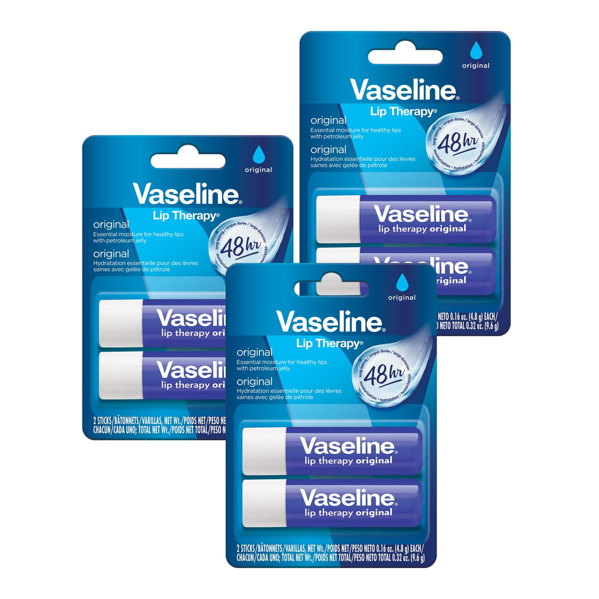 Vaseline Lip Therapy Original stick en bolsillo para hidratación rápida de labios