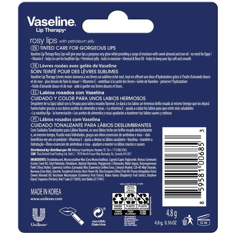 Barras individuales Vaseline Lip Therapy Rosy Lips con tinte