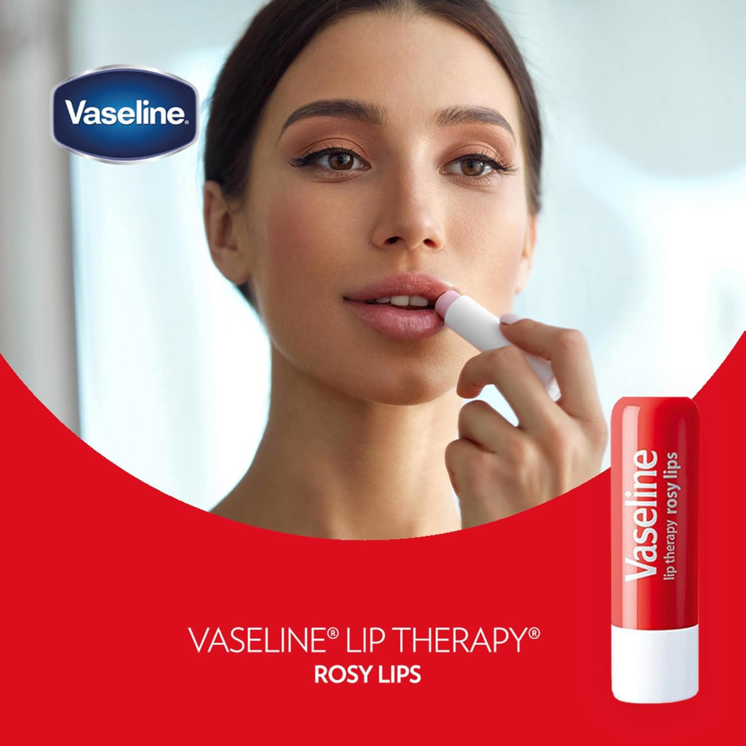 Empaque destacado de Vaseline Lip Therapy Rosy Lips