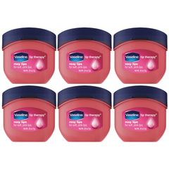 Vaseline Lip Therapy Rosy Lips mini botes, hidratación diaria para labios secos.