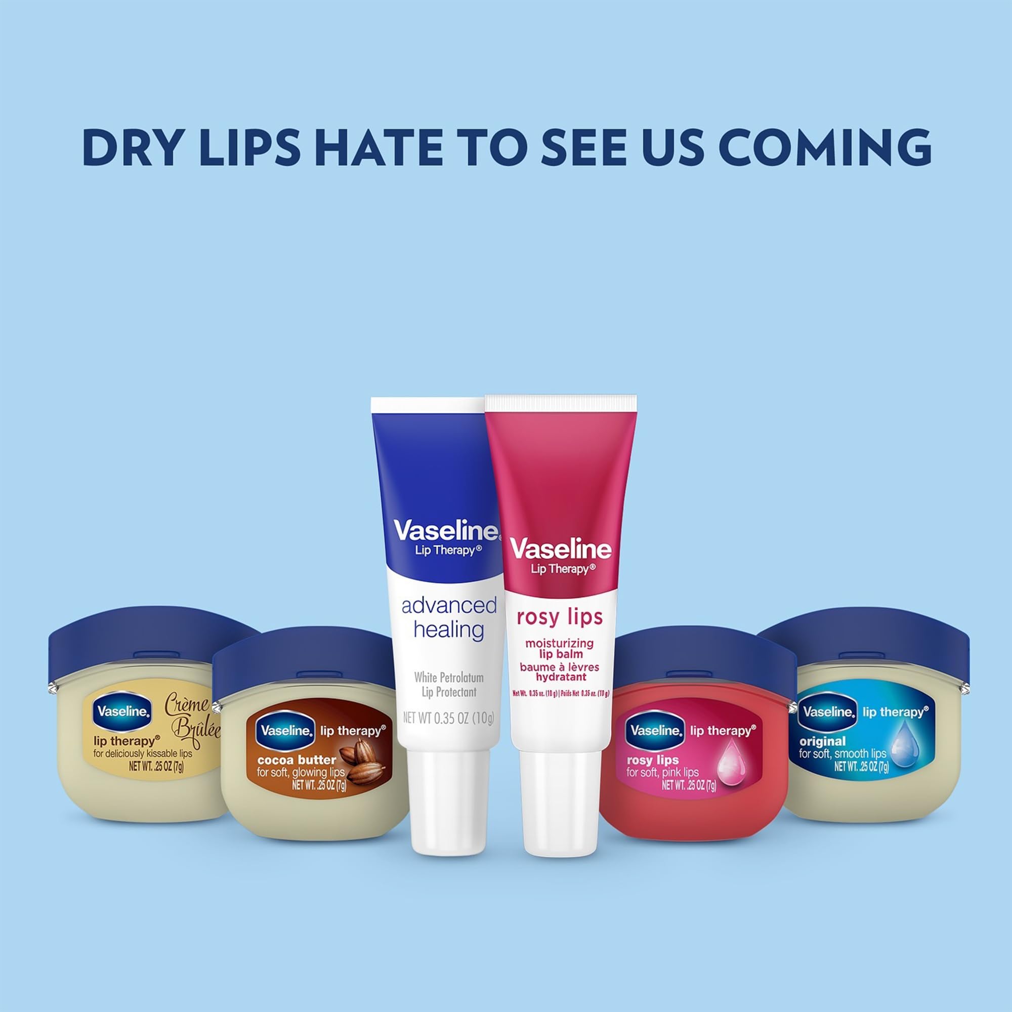 Vaseline Lip Therapy Rosy Lips rose fragrance detail with tinted shine.