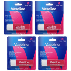 Vaseline Lip Therapy Rosy stick front showing rosy tint and smooth hydration.