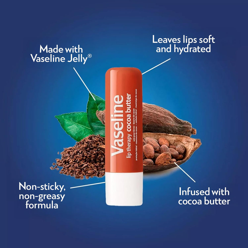 Textura no pegajosa de Vaseline Lip Therapy para uso diario.