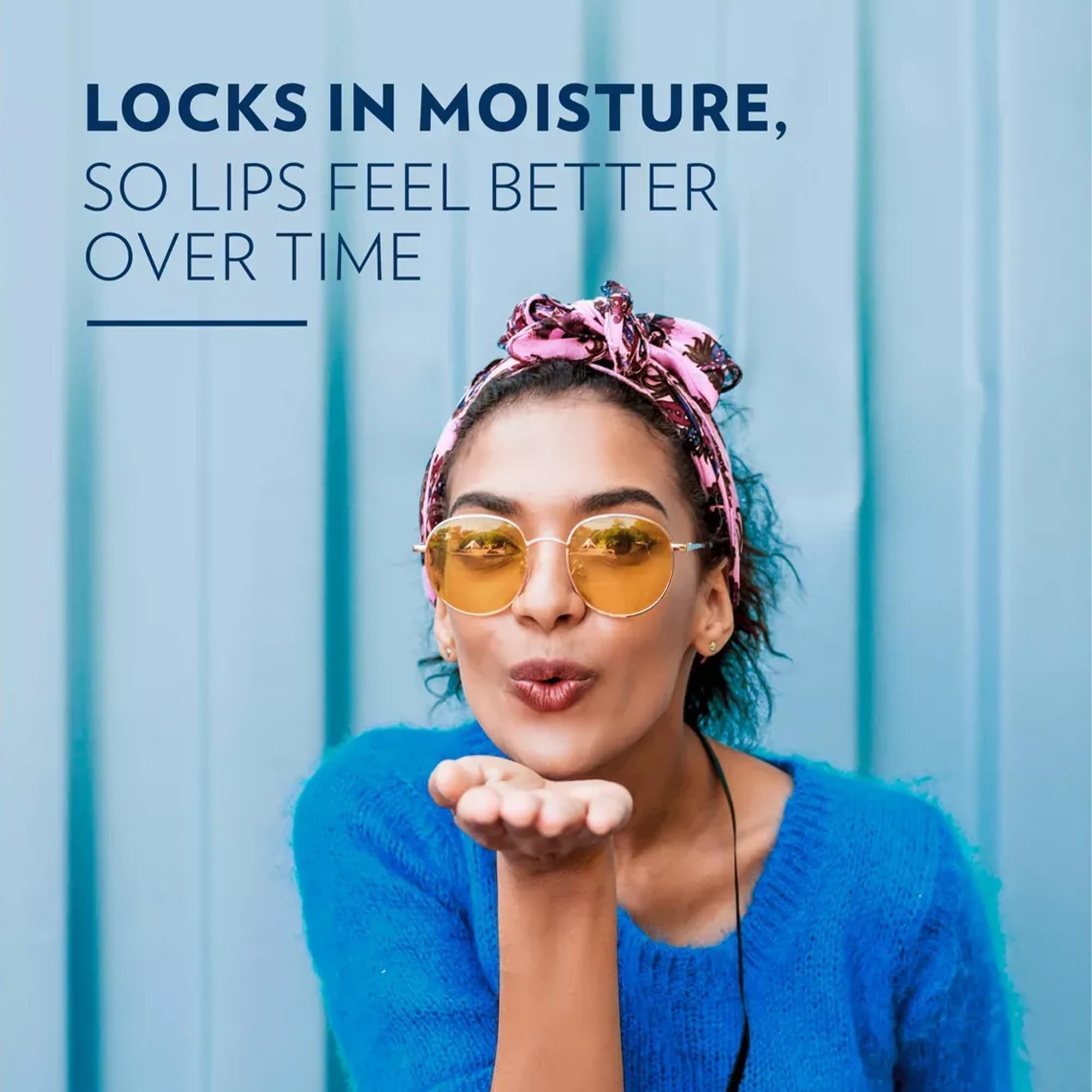Vaseline Lip Therapy trio front view — convenient pocket-sized care on the go.