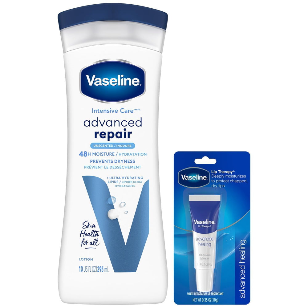 Vaseline Loción Intensiva sin fragancia en frasco de 10 oz para piel extremadamente seca.