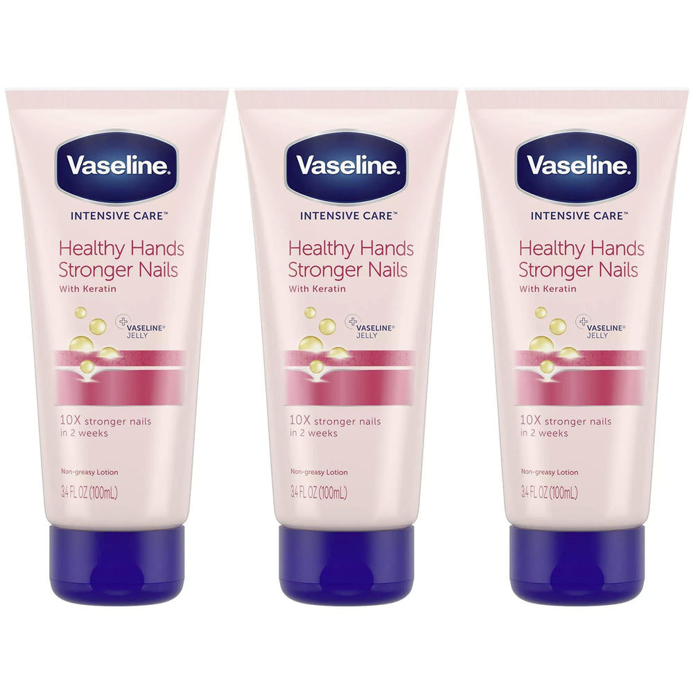 Vaseline Loción Manos Keratina Pack 3, cuidado suave para manos y cutículas