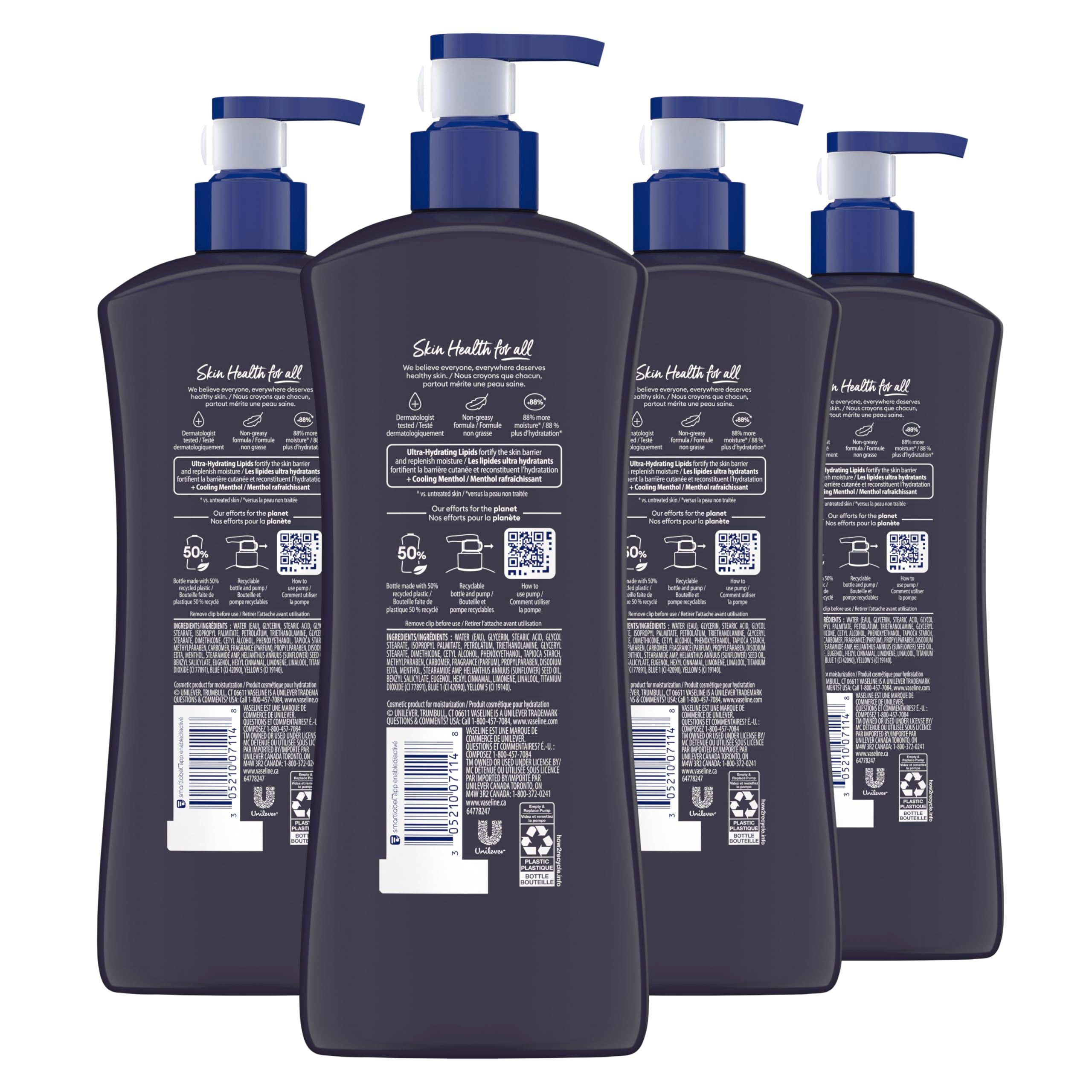 Vaseline Men cooling hydration application on palm showing quick absorption