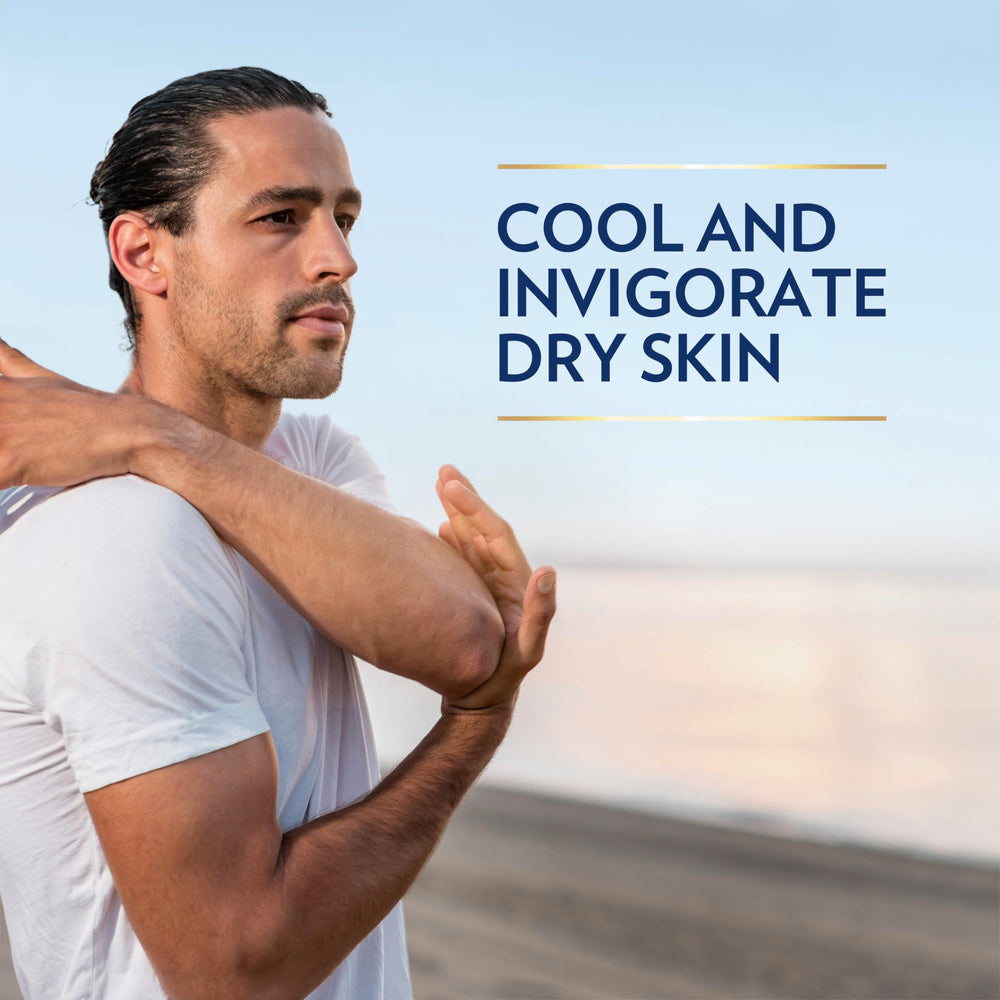 Shelf display of Vaseline Men cooling hydration 4-pack