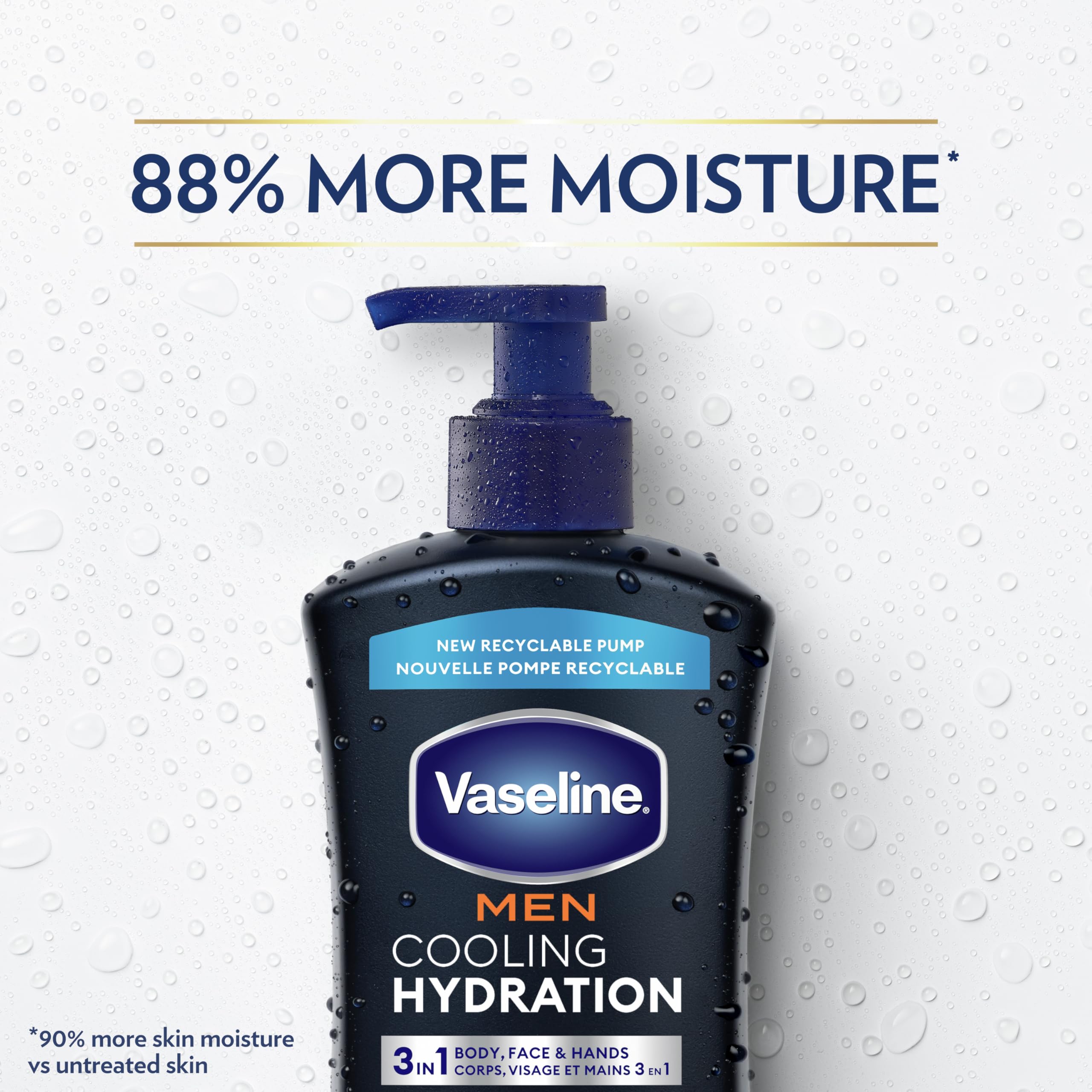 Person applying Vaseline Men cooling hydration after gym