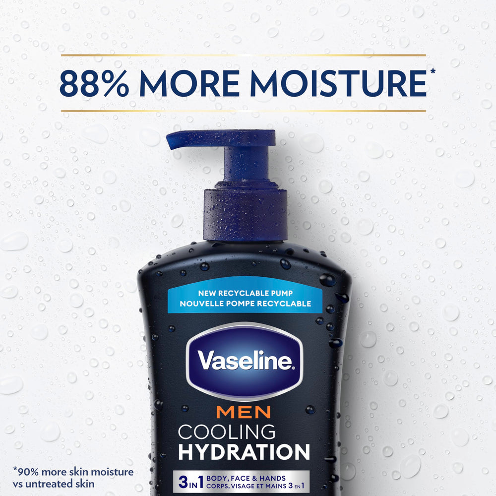 Person applying Vaseline Men cooling hydration after gym